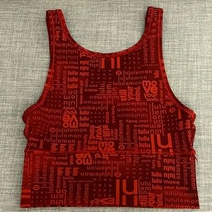 Lululemon Power Pivot Everlux Tank Top Ombré Red Multi Print - SZ 2